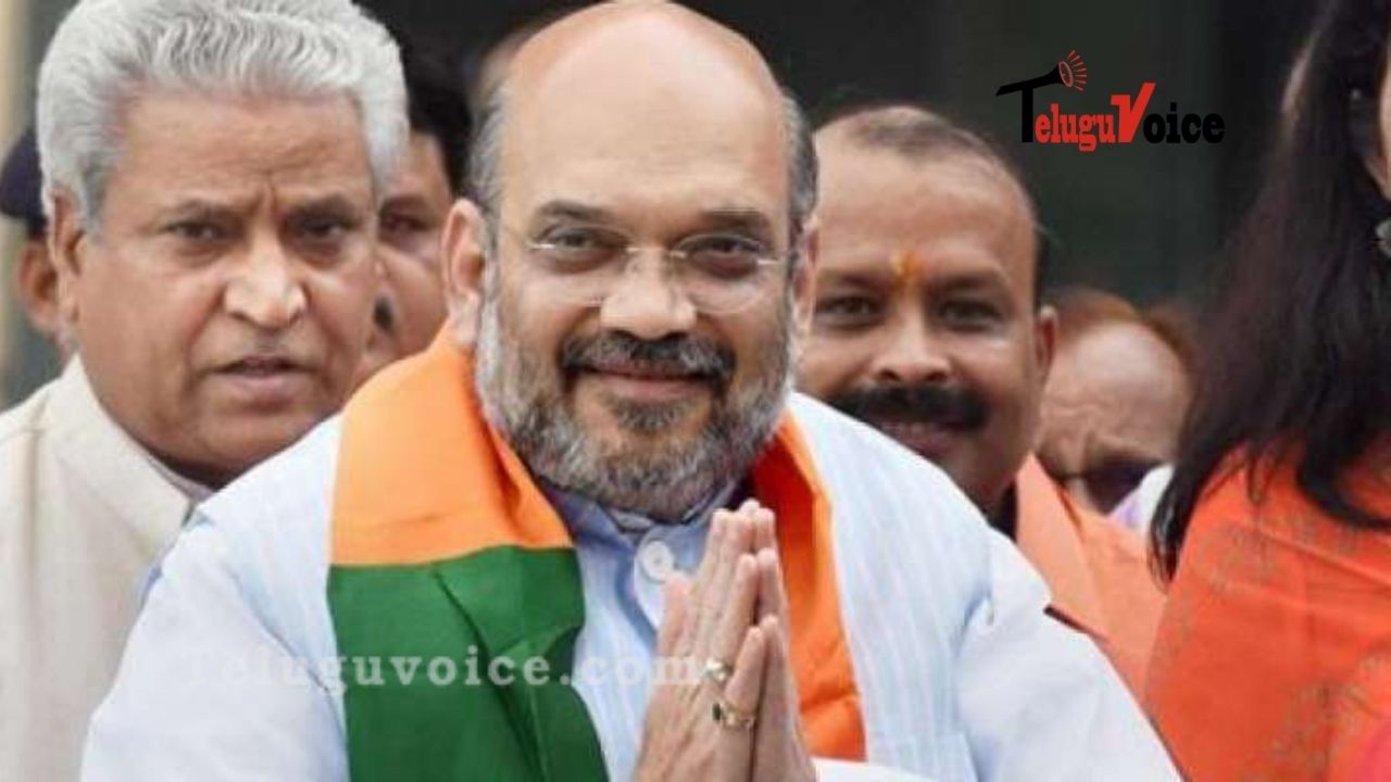 Union Minister Amit Shah Arrives In Hyderabad, Conducts A Mass Roadshow  teluguvoice