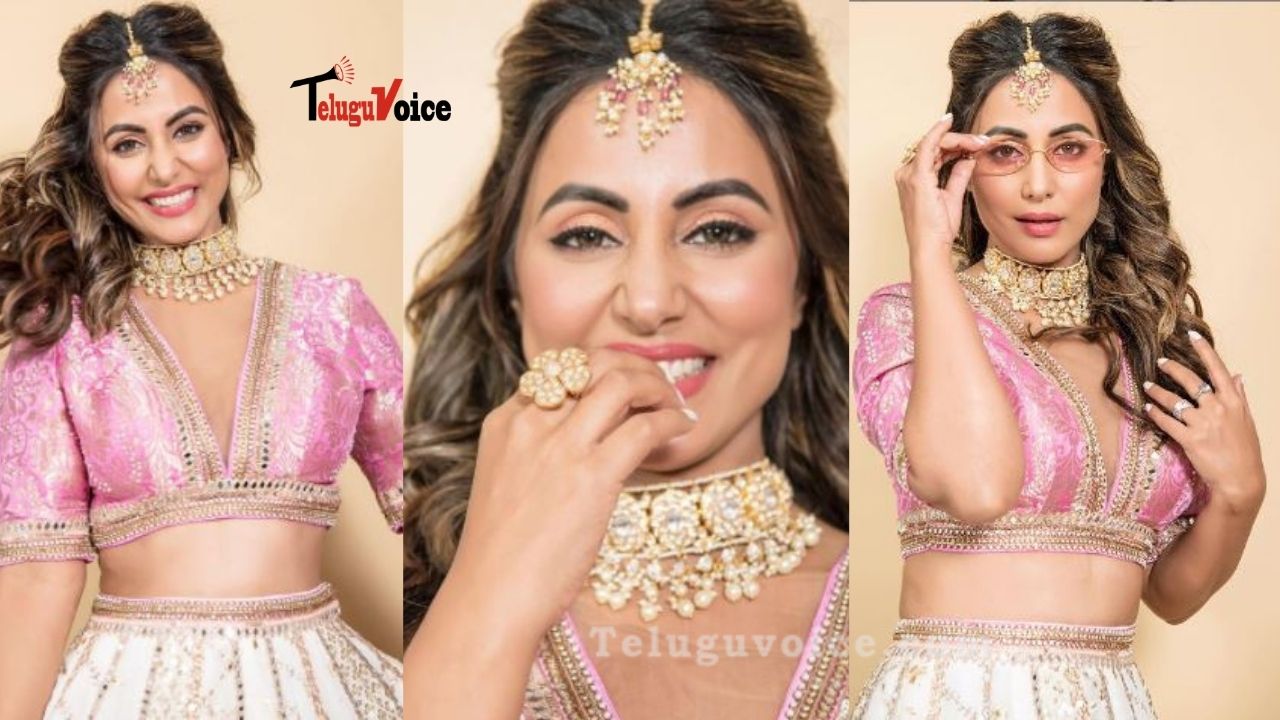 Hina Khan Looks Like Doll In Sizzling Pink & White Lehenga teluguvoice