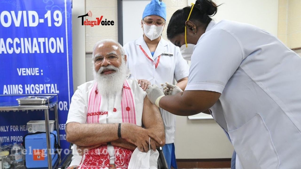 Narendra Modi Takes First Dose Of Coronavirus Vaccine teluguvoice