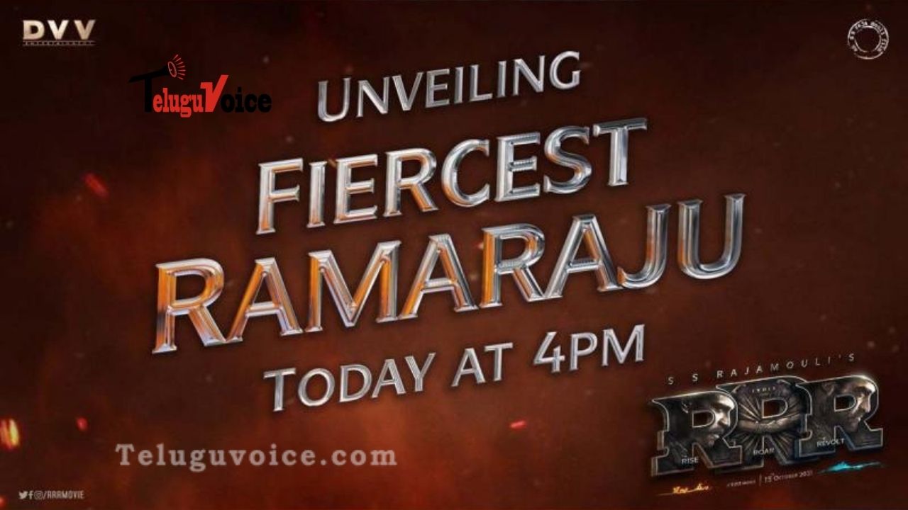 Ram Charan Look From RRR At 4PM Today!