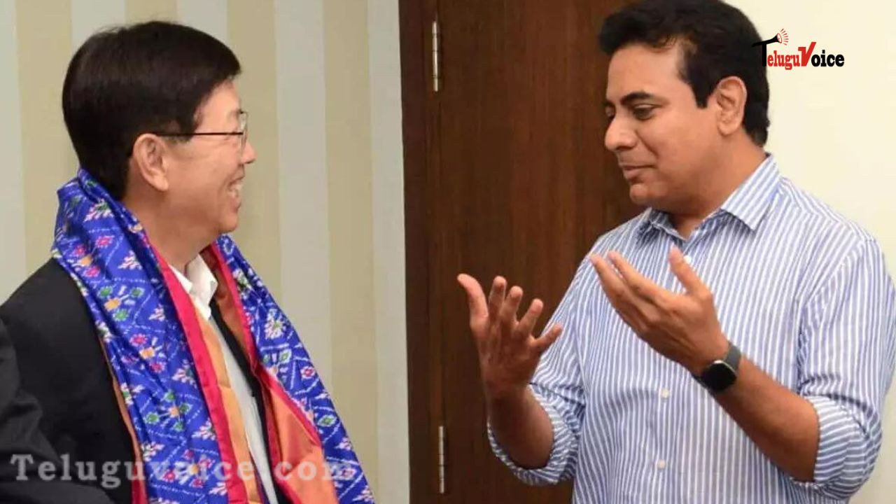 KTR Pitches Telangana To Foxconn teluguvoice