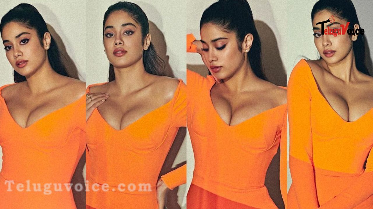 Janhvi Kapoor’s Show In Orange Dress teluguvoice