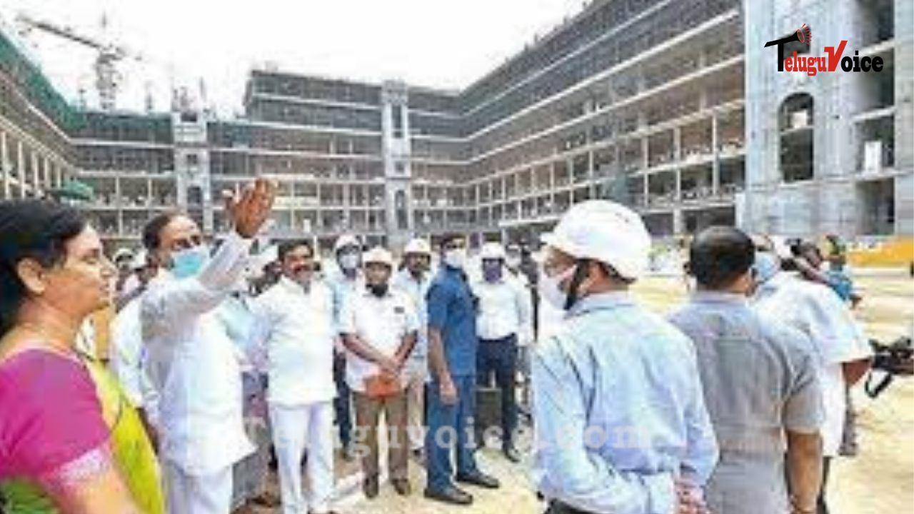 Telangana Cm KCR Inspects Construction Work Of New Secretariat Building teluguvoice