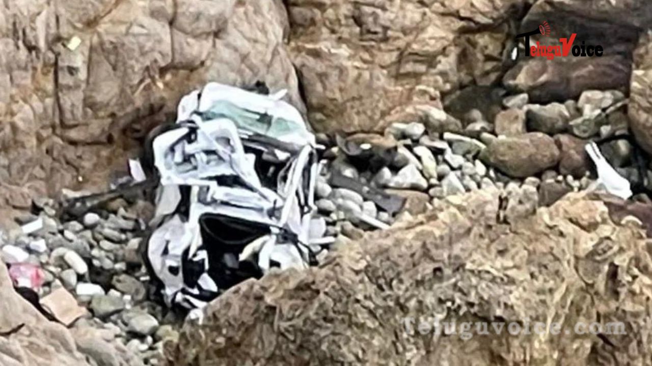 Man deliberately drives Tesla off California cliff with wife, 2 children. teluguvoice