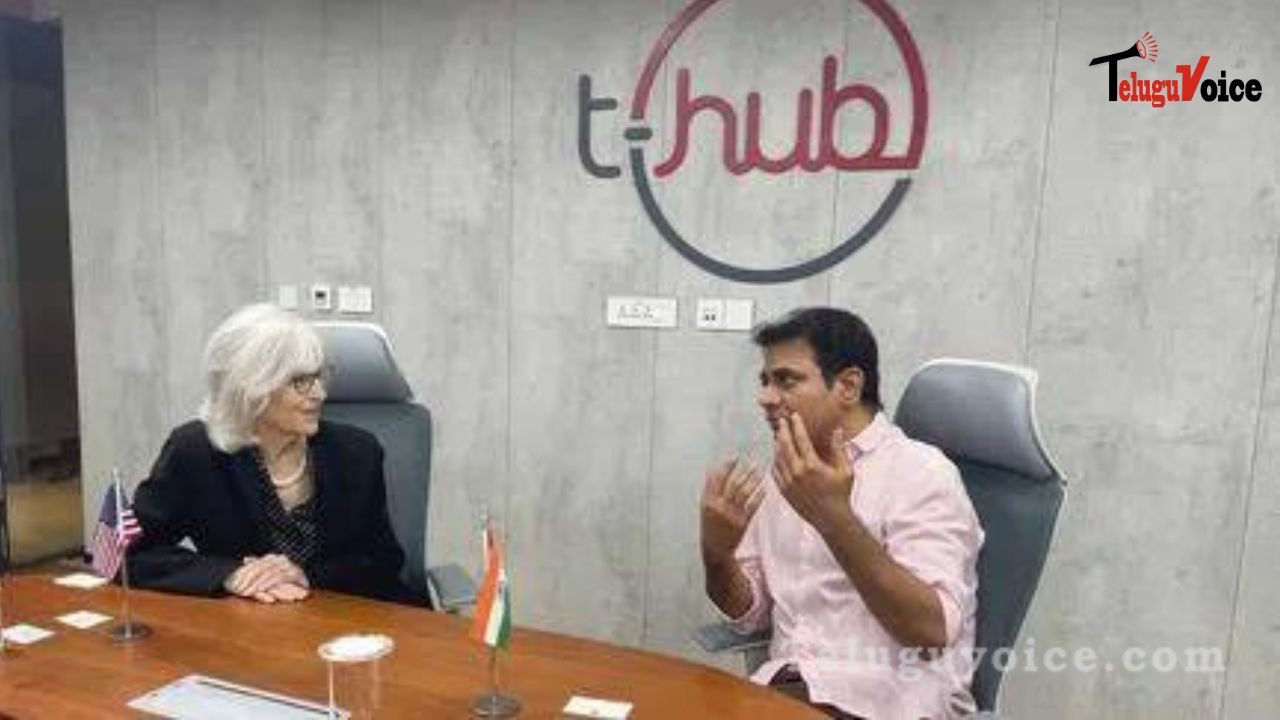 Beth Jones, US Ambassador, visits T-Hub. teluguvoice