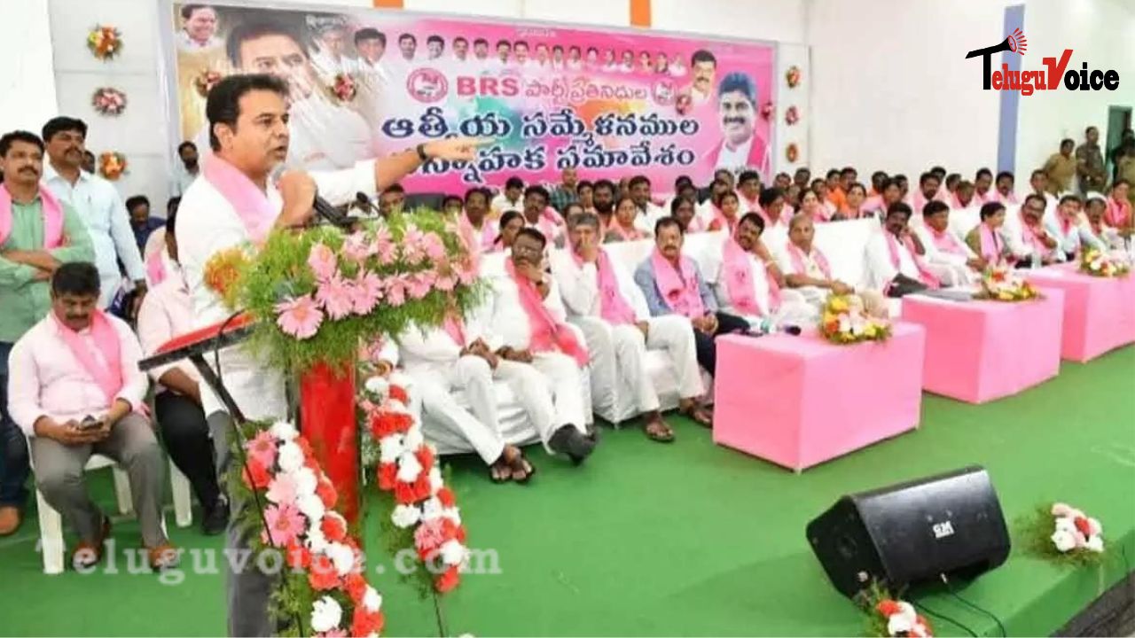 KTR encourages BRS cadres to prepare for a hat-trick win. teluguvoice