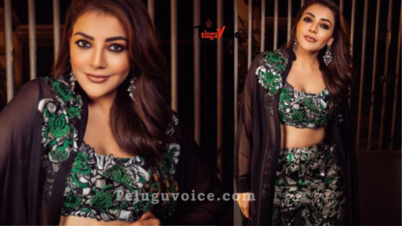 Kajal Aggarwal Looks Beautiful In Floral Outfit teluguvoice