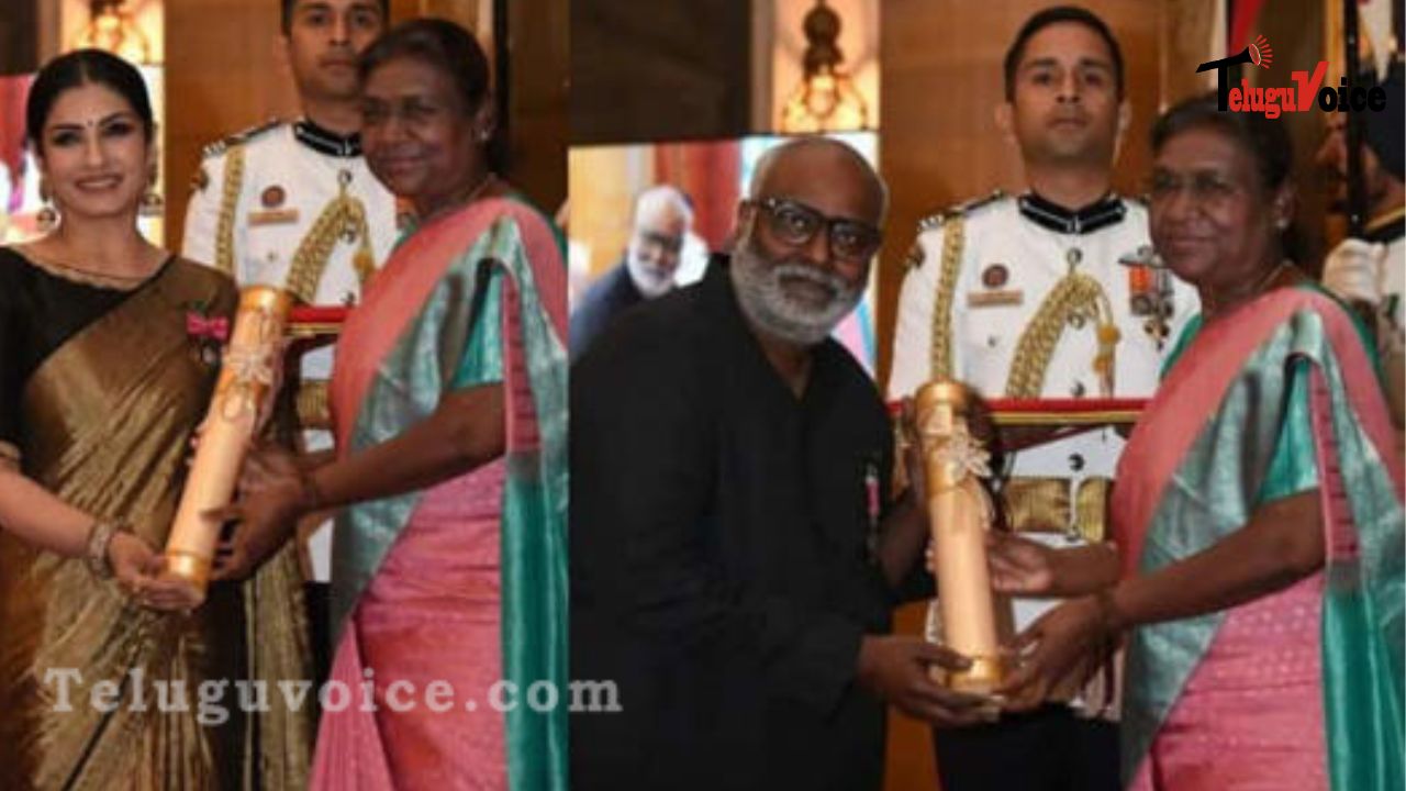 Raveena Tandon, MM Keeravani Receive Padma Shri teluguvoice