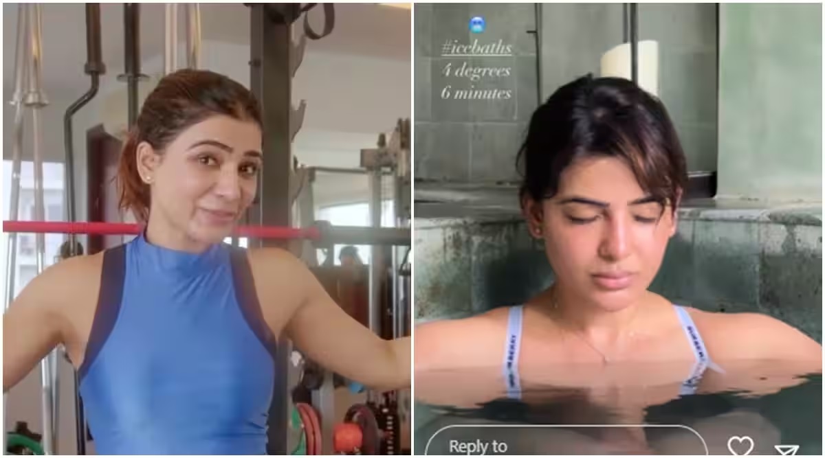 Samantha takes a 6-minute ice bath! teluguvoice