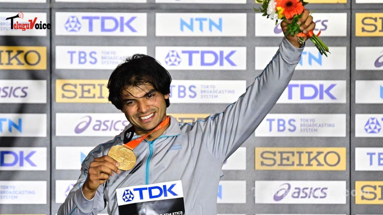 Neeraj Chopra wins India's first World Athletics Championships gold. teluguvoice