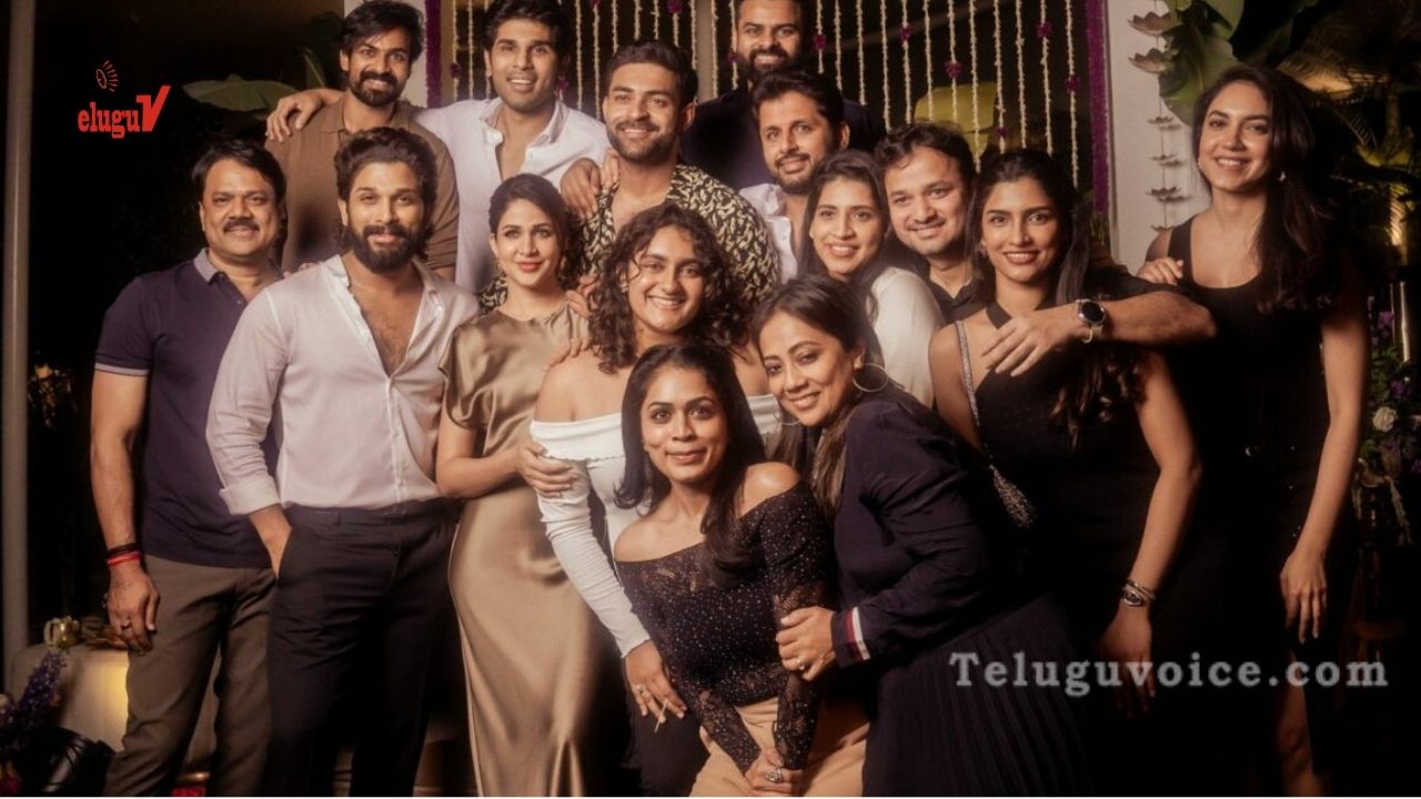 Varun and Lavanya's birthday is lavishly celebrated by Allu Arjun.  teluguvoice