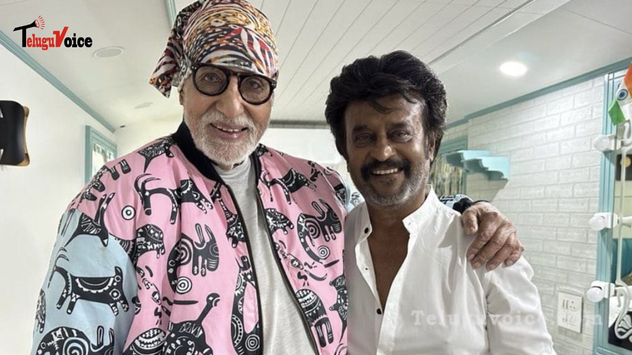 Rajinikanth and Amitabh Bachchan Reunite on Set After 33 Years teluguvoice