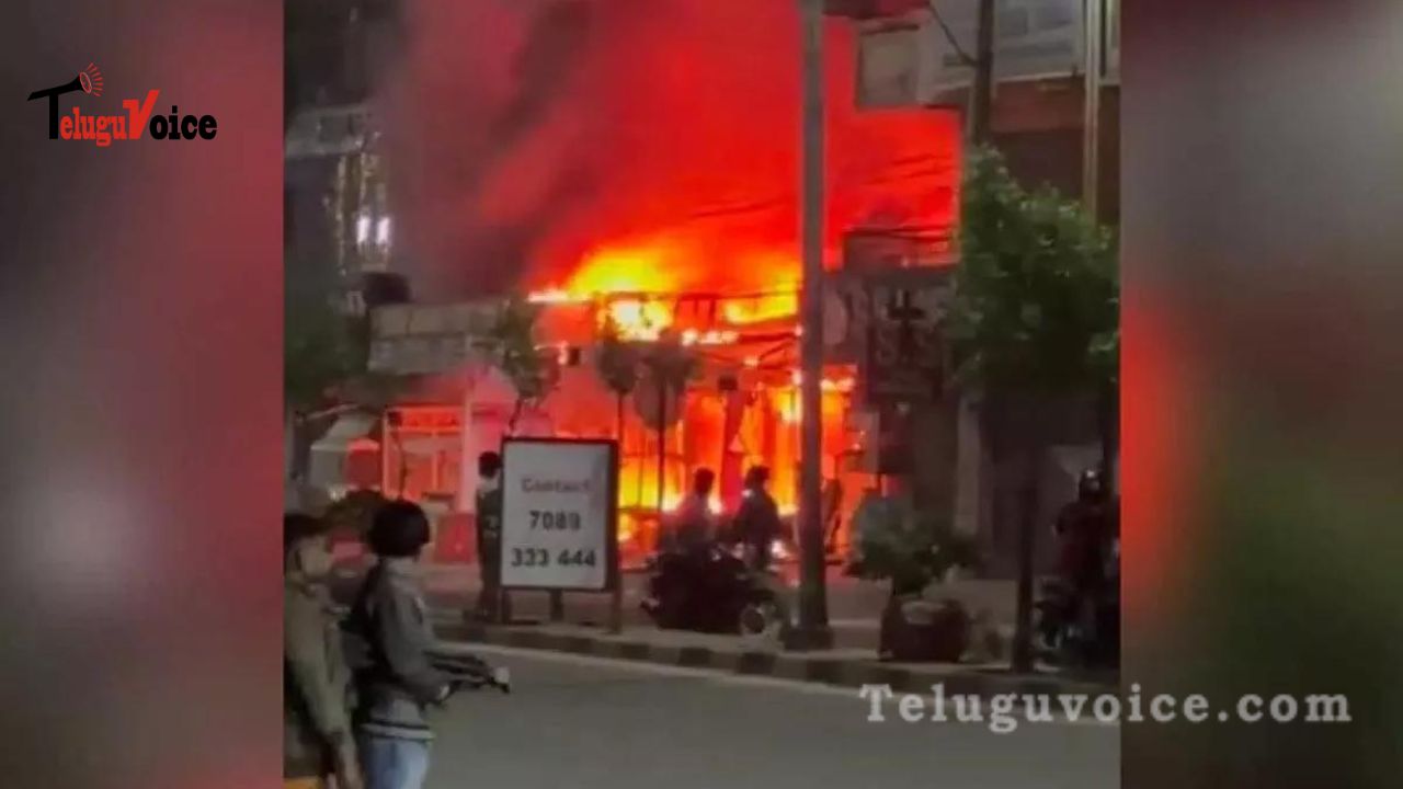 A substantial fire has erupted in a firecracker store near Sun City in Hyderabad. teluguvoice