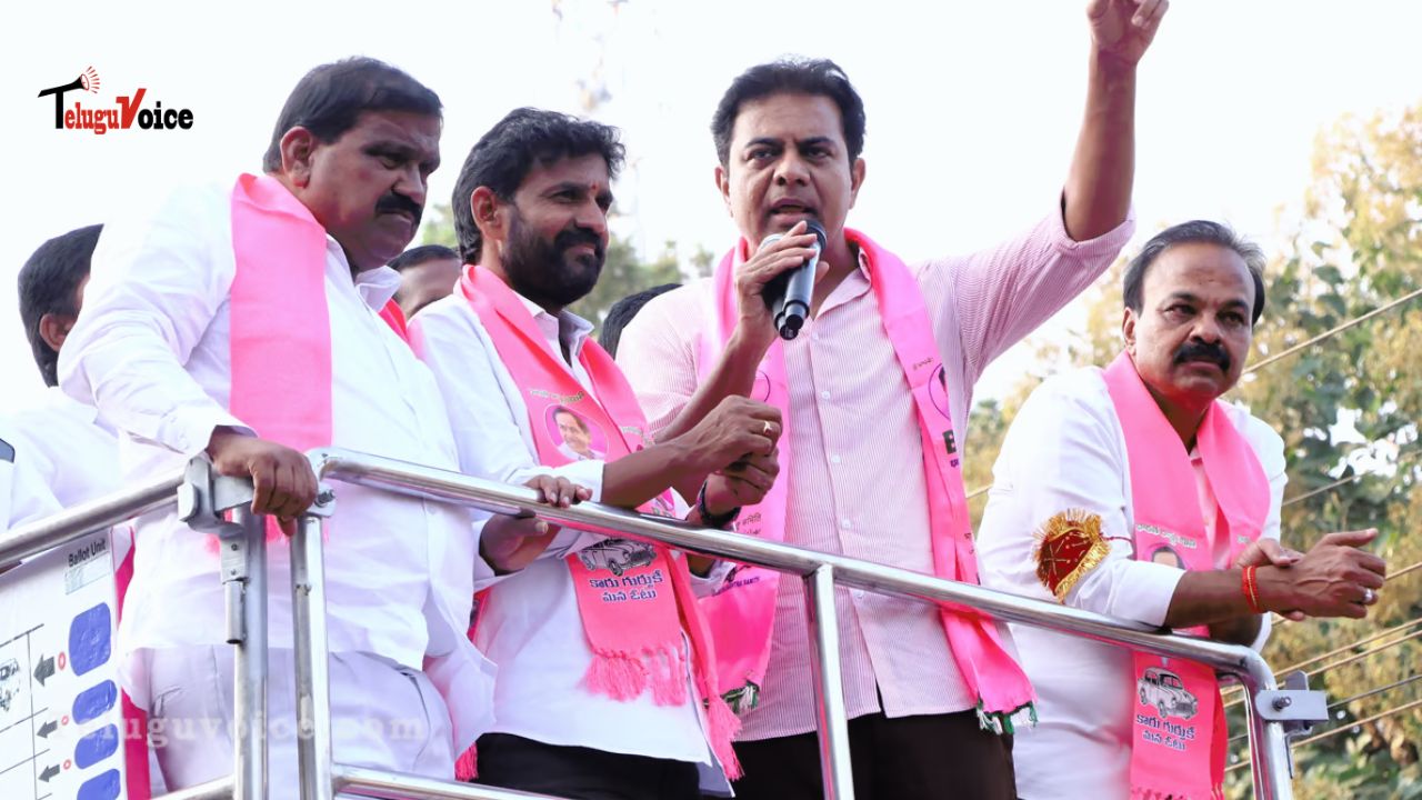 Congress said that KTR is concerned as it exposes the phone recording of his conversation with BRS officials teluguvoice