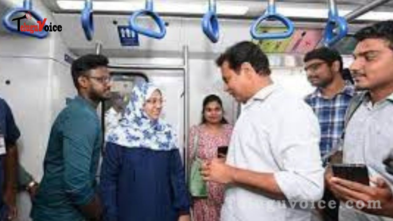 Telangana elections: KTR rides Metro, discusses Hyderabad's future teluguvoice