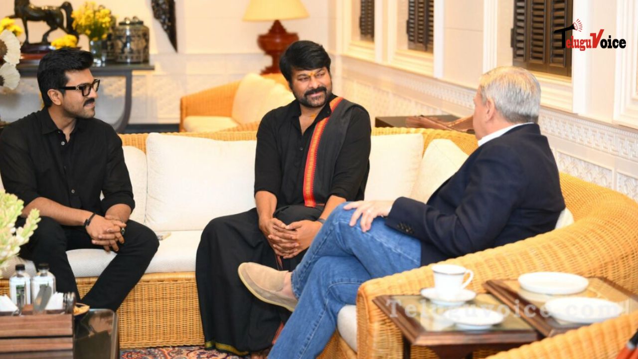 Grand Welcome: Netflix CEO Meets Chiranjeevi and Ram Charan! teluguvoice