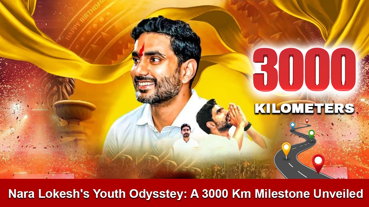 Nara Lokesh's Youth Odyssey: A 3000 Km Milestone Unveiled! teluguvoice