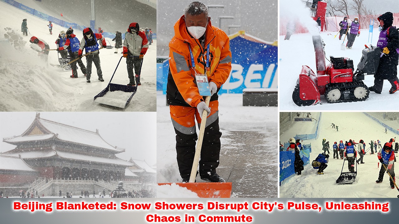 Beijing Blanketed: Snow Showers Disrupt City's Pulse, Unleashing Chaos in Commute teluguvoice