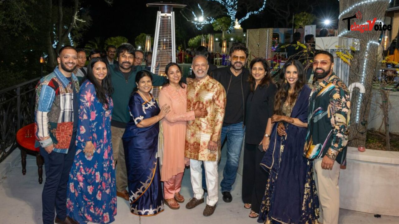 Chiranjeevi Joins Wedding Celebrations of Close Friend in USA teluguvoice