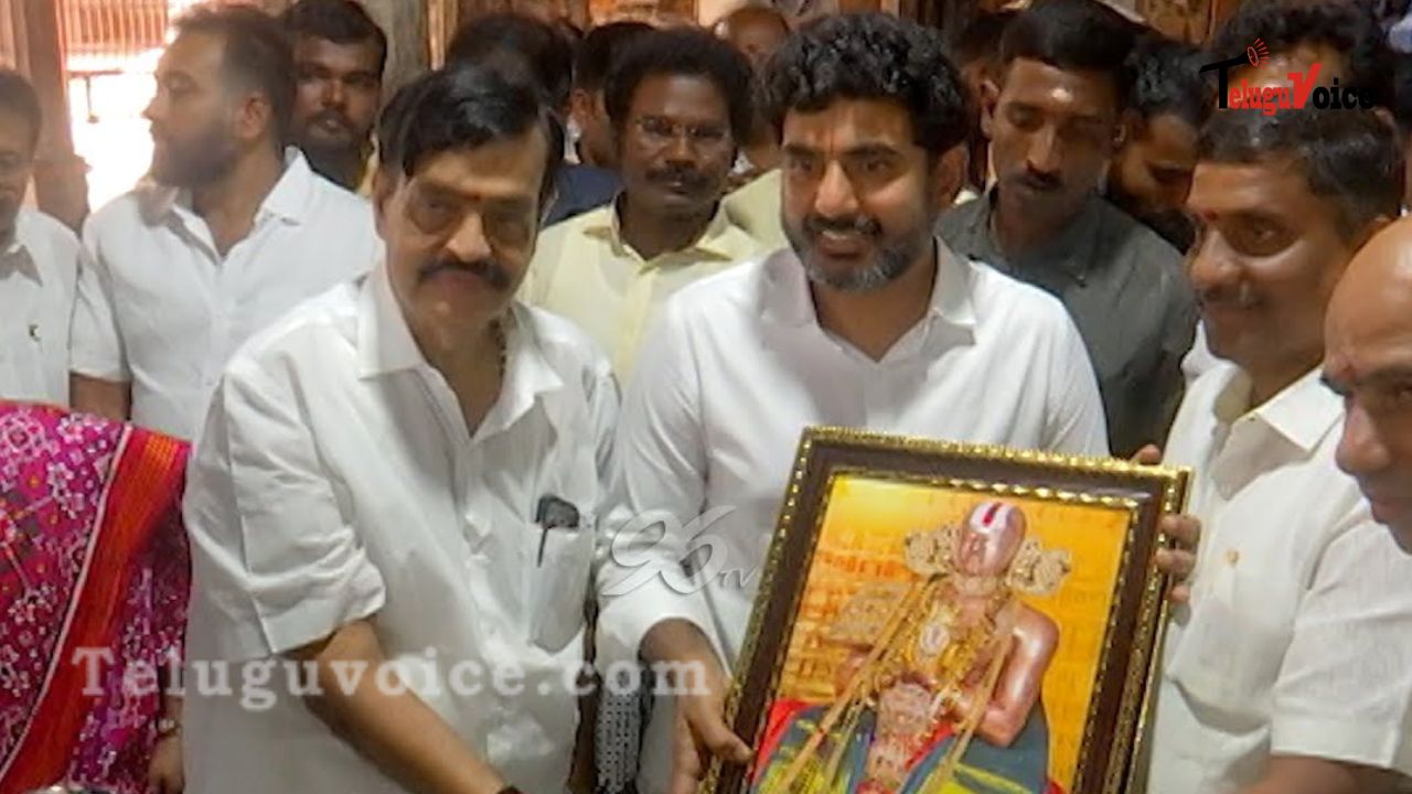 TDP Leader Nara Lokesh Receives Grand Welcome in Chennai, Visits Ramanujar Temple teluguvoice