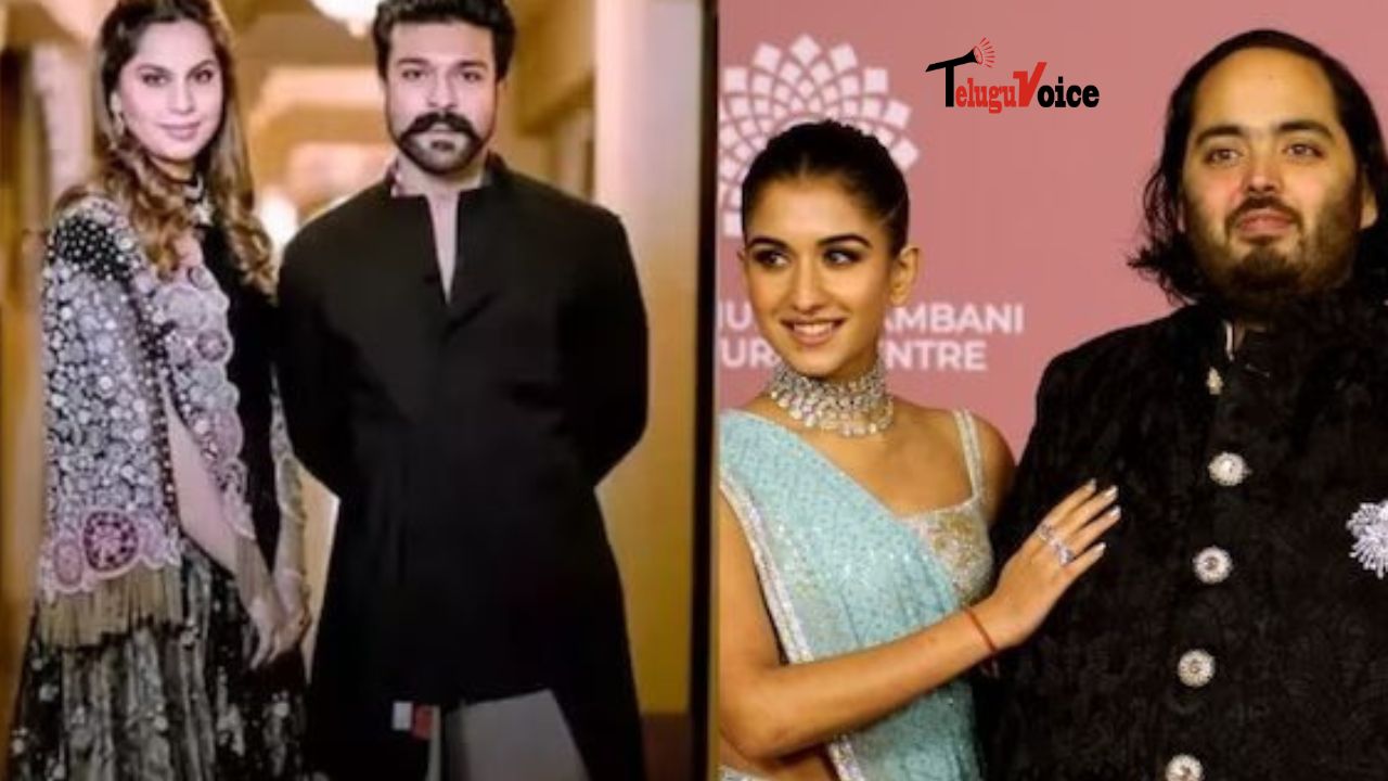 Ram Charan and Upasana: A Soiree at the Ambani Wedding teluguvoice