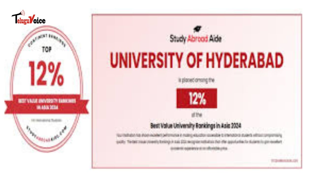  University of Hyderabad Ranked Among Top 12% Best Value Universities in Asia for International Students teluguvoice