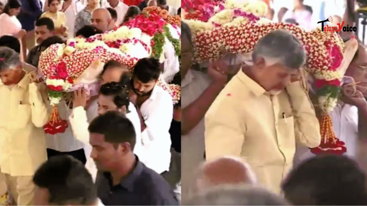 Chandrababu Naidu Attends the Funeral of Ramoji Rao  teluguvoice