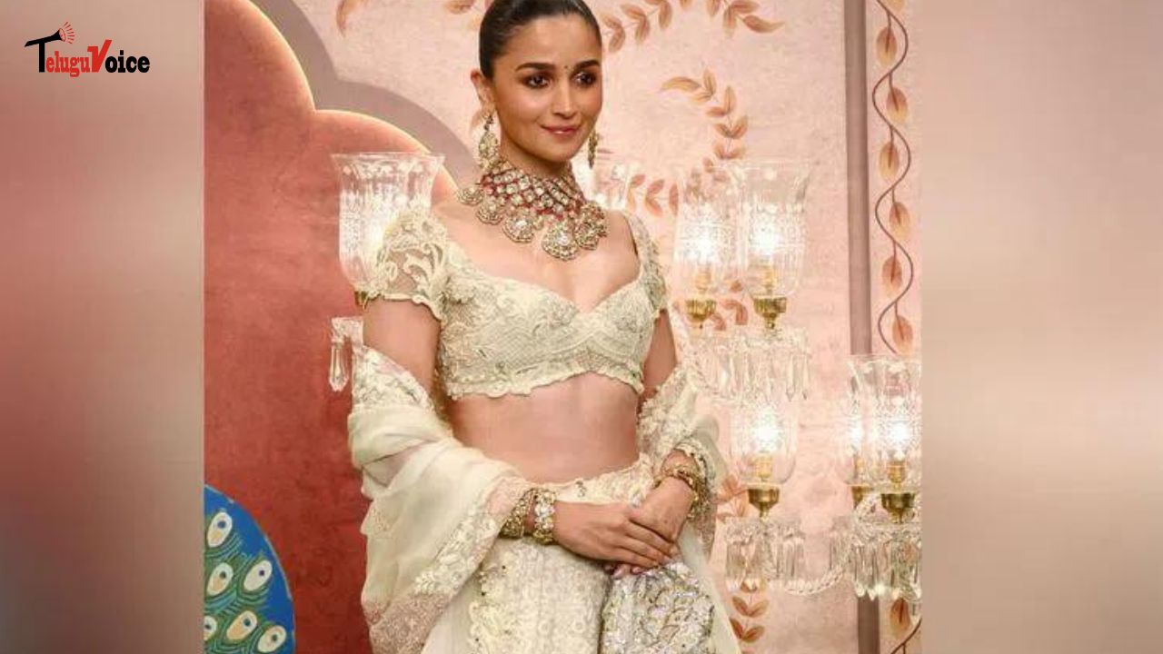 Alia Bhatt Stuns in Ivory Lehenga at Anant-Radhika’s Ashirwad Ceremony teluguvoice