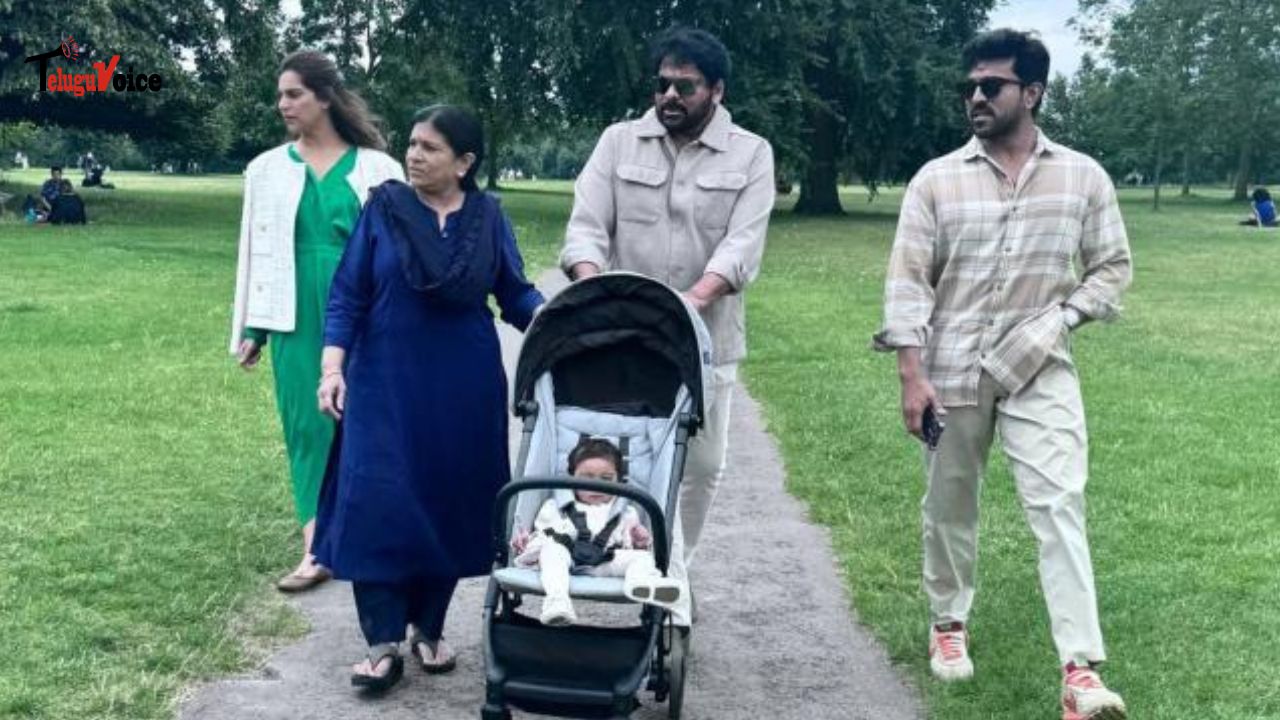 Chiranjeevi Enjoying Family Time with Klin Kaara in London teluguvoice