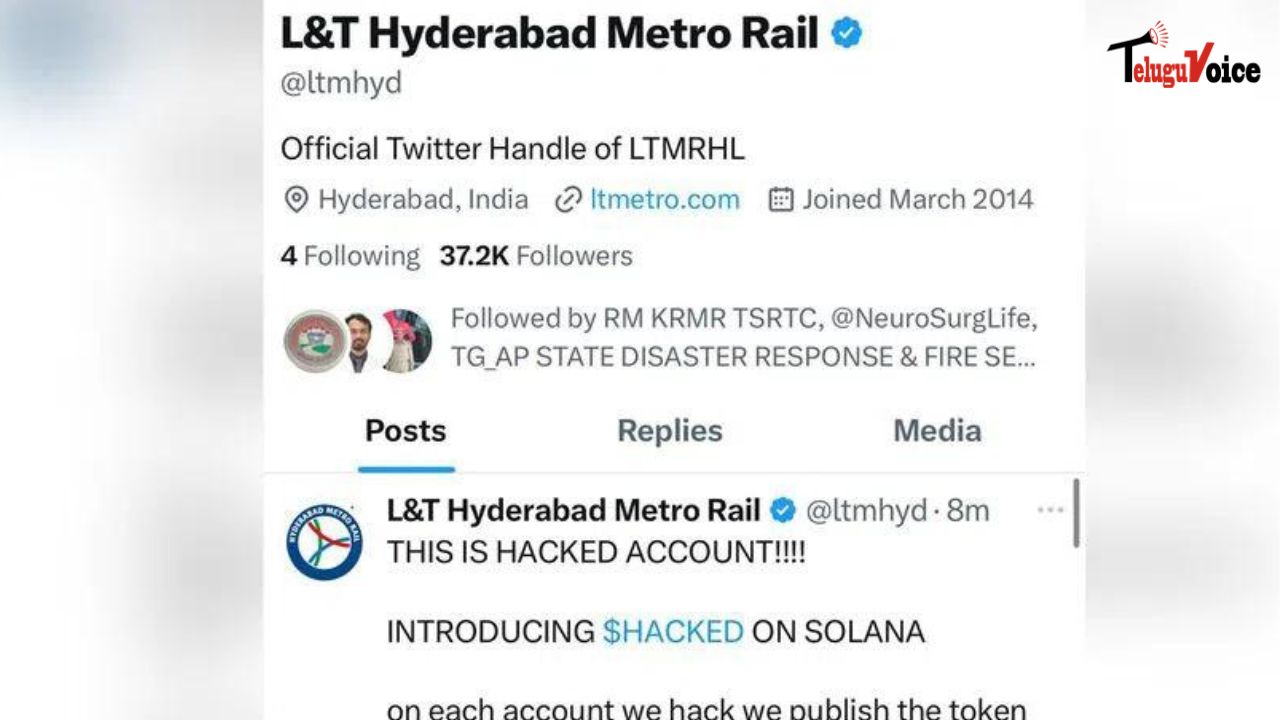 Hack into the official X account of L&T Hyderabad Metro Rail  teluguvoice