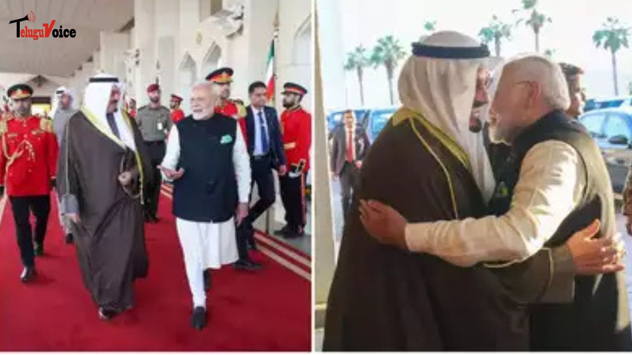 Kuwait PM Personally Bids Farewell to PM Modi at Airport teluguvoice