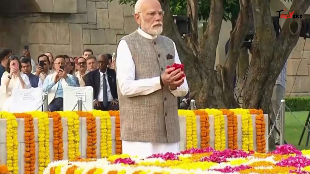Gandhi Jayanti: PM Modi Leads Nation in Remembering Mahatma Gandhi teluguvoice