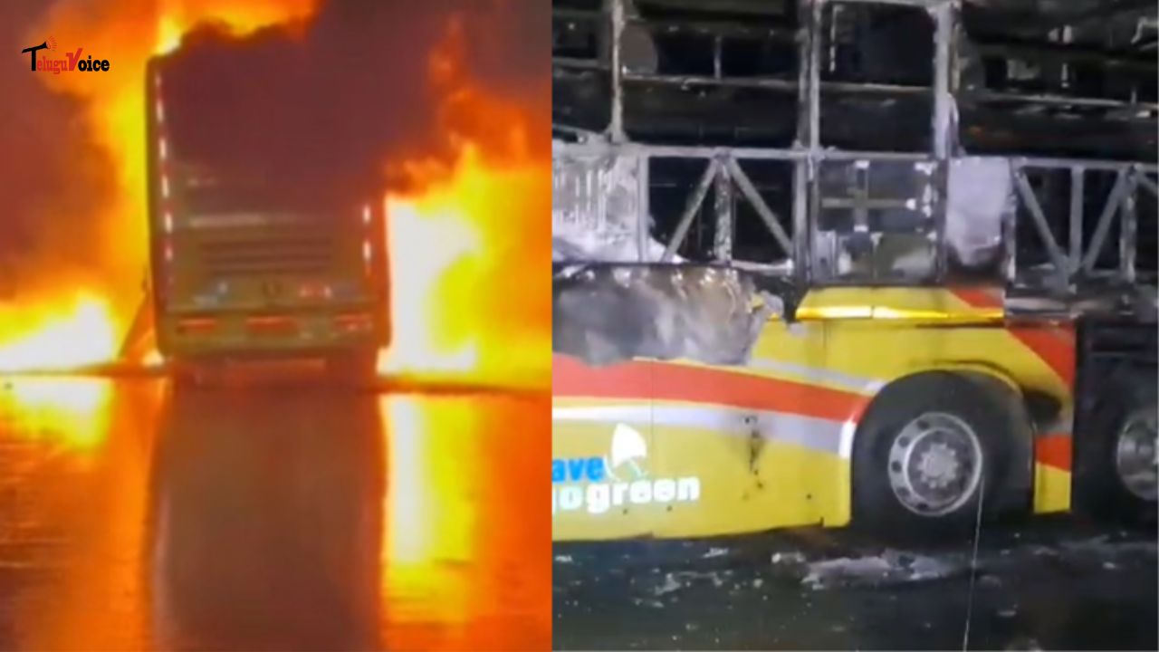 Tragic Bus Fire in Kurnool Leaves 20 Feared Dead, Rescue Operations Underway teluguvoice